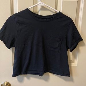 Richer poorer pima boxy crop t shirt